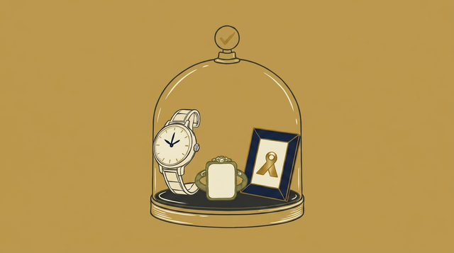 Illustration of insurance shield protecting luxury collectibles